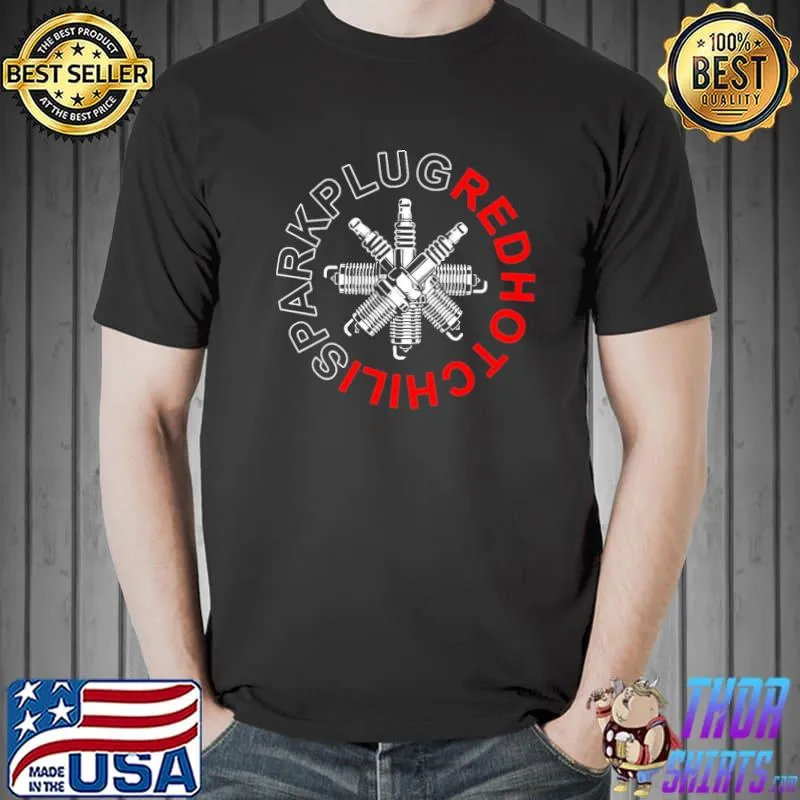 Logo red hot chilI sparkplug design shirt