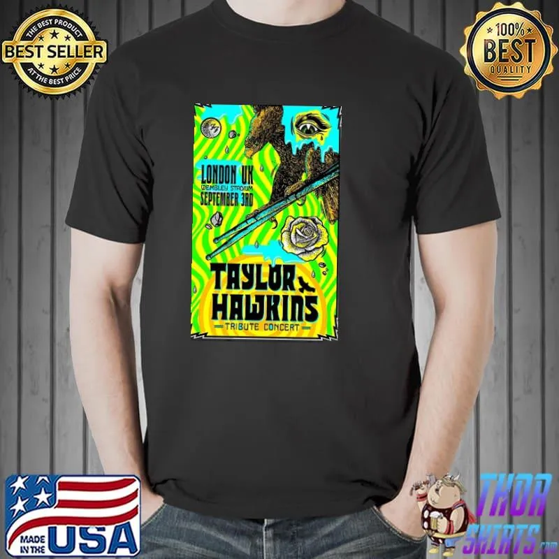 London uk 2022 taylor hawkins tribute concert poster shirt