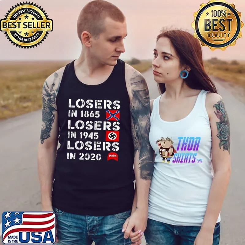 Losers in 1865 losers in 1945 losers in 2020 flags T-Shirt Tank Top