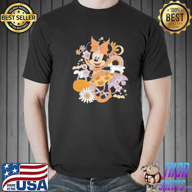 Minnie mouse halloween boho floral minnie classic shirt