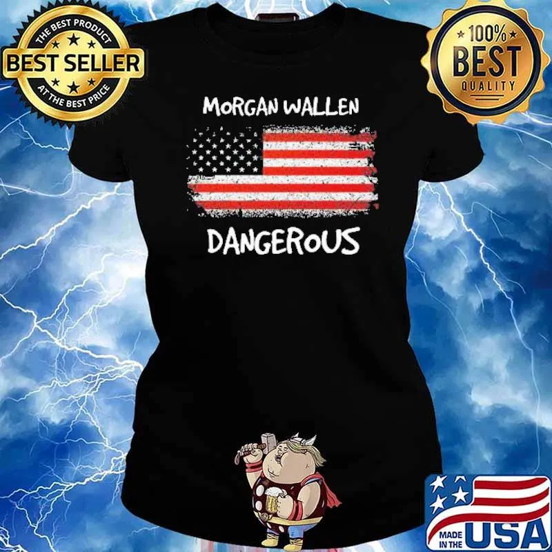 Morgan wallen dangerous American flag s Ladies tee