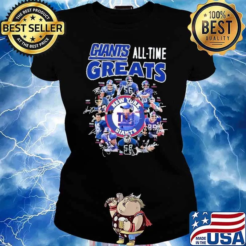 New York Giants greats all time signatures s Ladies tee