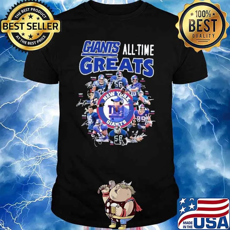 New York Giants greats all time signatures shirt