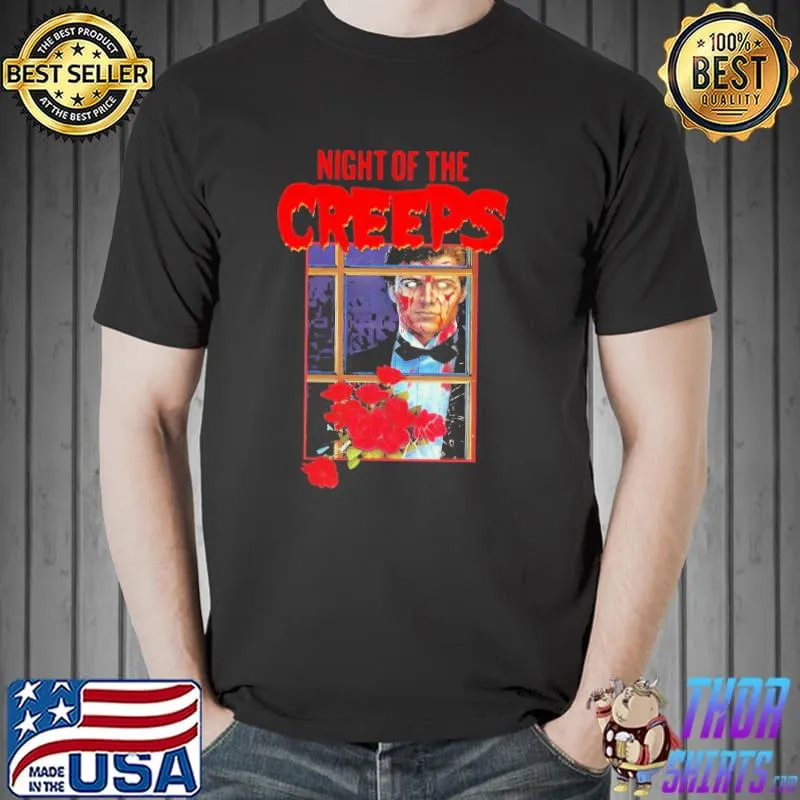 Night of the creeps horror comedy movie mens black navy shirt