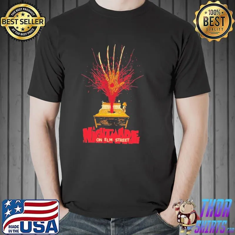 Nightmare on elm street horror story movie mens black navy shirt