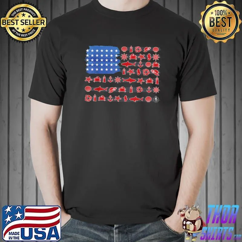 Oh Say Can You Sea! Symbol Animal Usa Flag T-Shirt