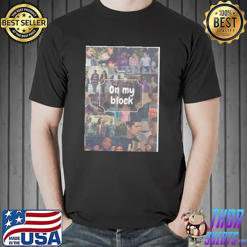 On my block collage retro illustration classic shirt
