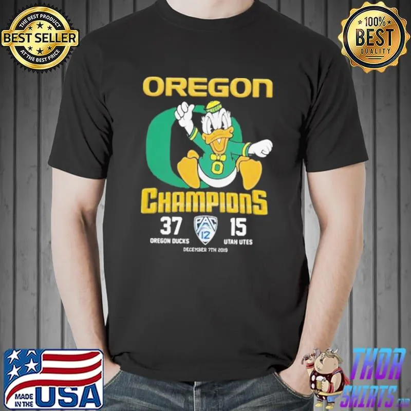 Oregon champion 37 Oregon ducks 15 Utah utes Oregon ducks shirt