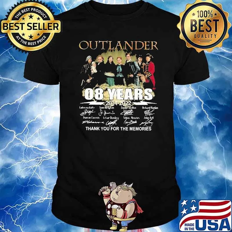 Outlander 8 years thank for memories signatures shirt