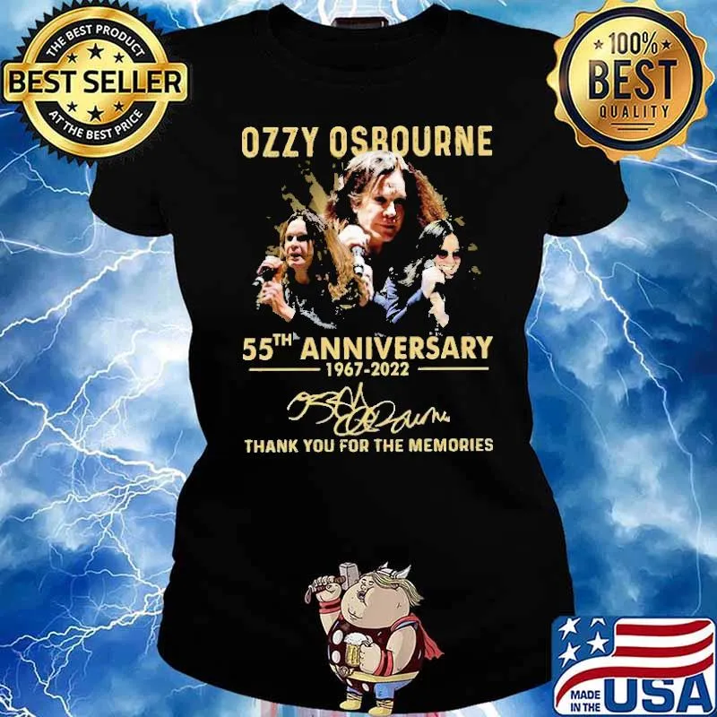 Ozzy Osbourne 55th Anniversary 1967 2022 Thank You For The Memories Shirt Ladies tee