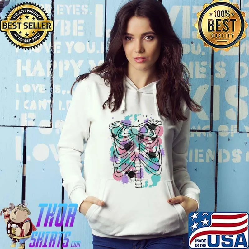Paint splatter ribcage s Hoodie
