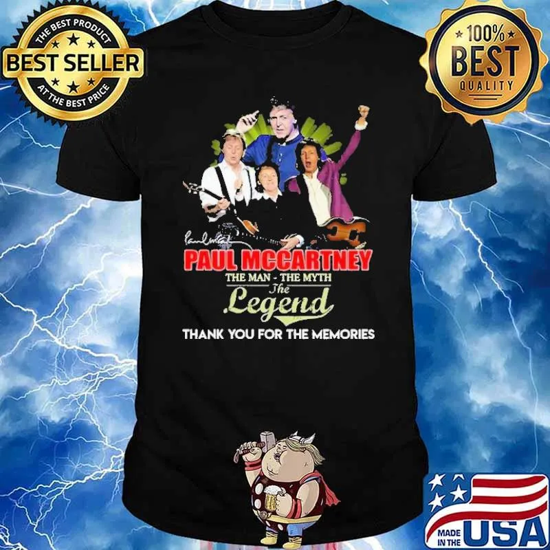 Paul McCartney the man the myth the legend thank for memories signature shirt