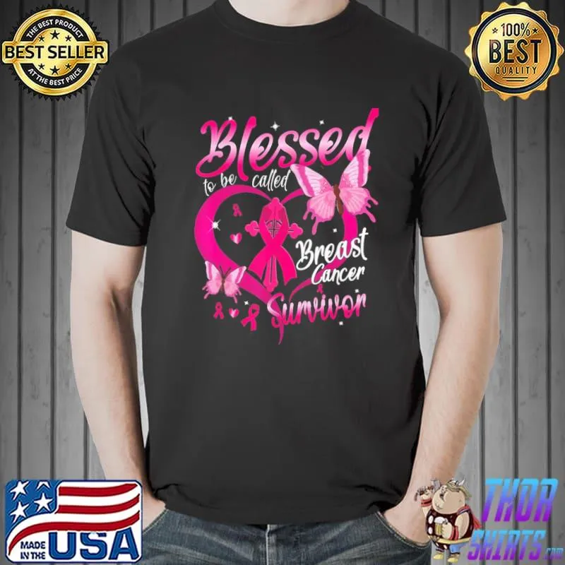 Pink butterfly blessed to be called survivor breast cancer awareness shirt
