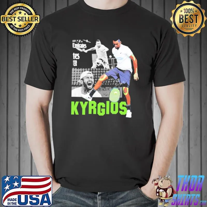 Pro tennis player nick kyrgios retro design classic shirt