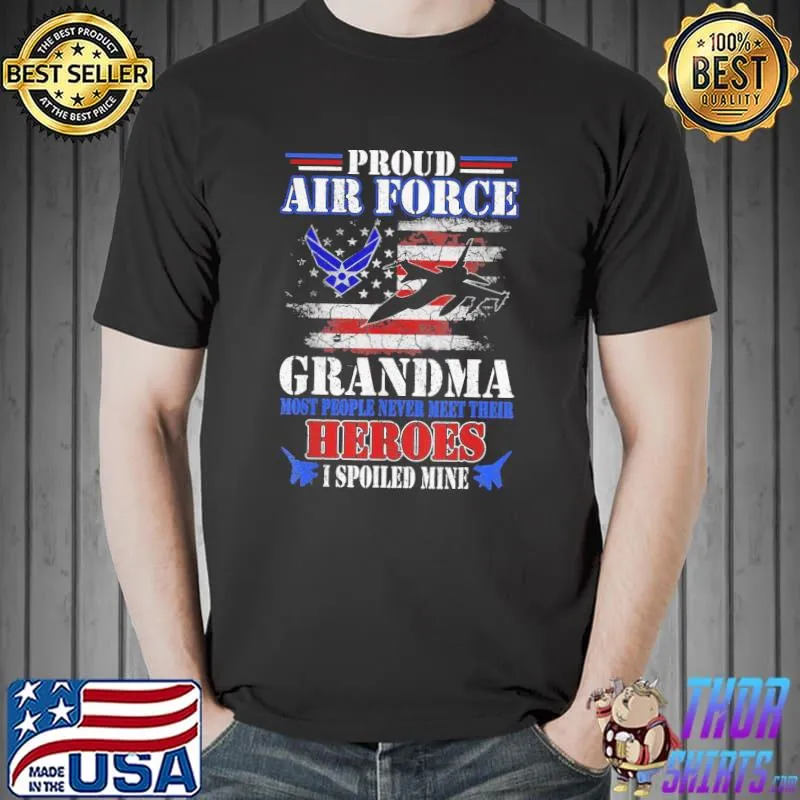 Proud air force grandma u.s flag veteran 4th of july air force veteran shirt