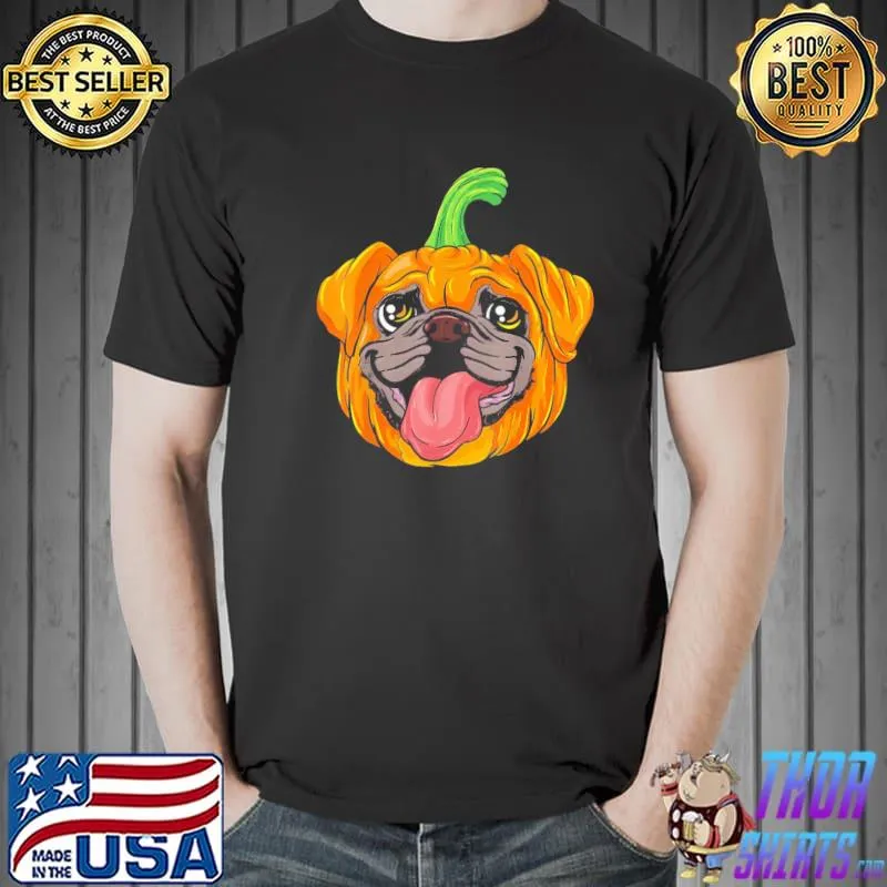 Pugkin pug pumpkin halloween thanksgiving dog funny halloween shirt