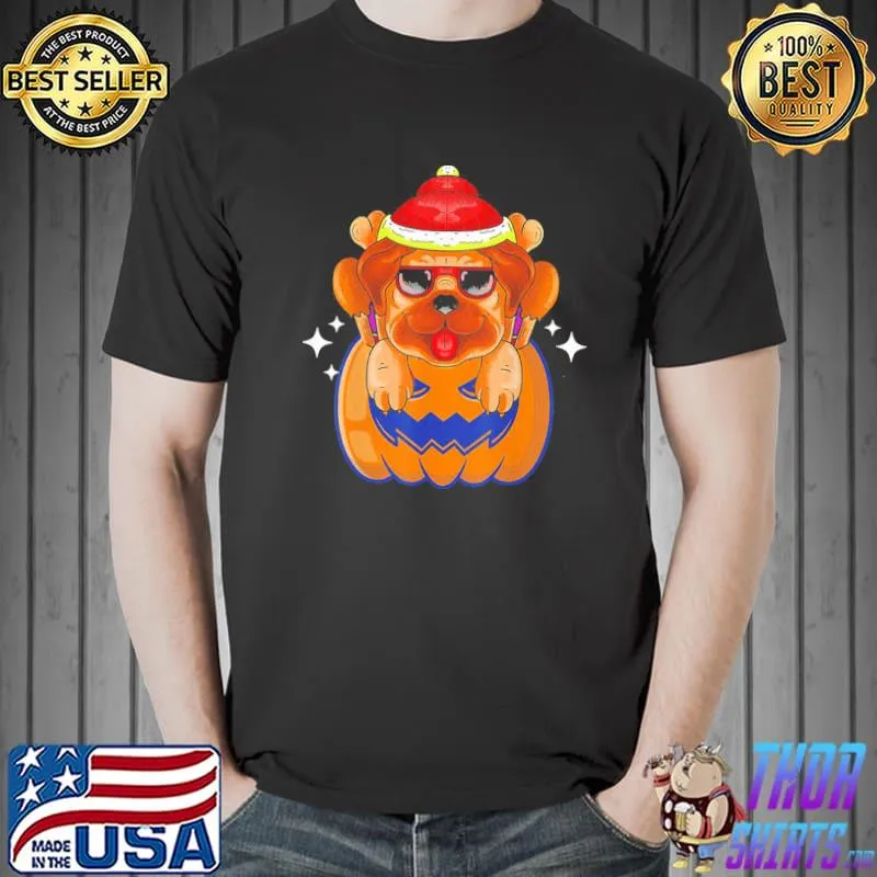 Pugkin pug pumpkin halloween thanksgiving men women dog funny halloween shirt