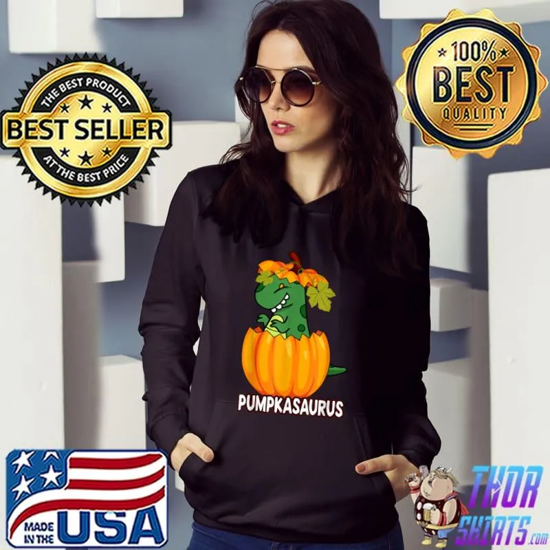 Pumpkasaurus Halloween Dinosaur Green Pumpkin T-Shirt Hoodie