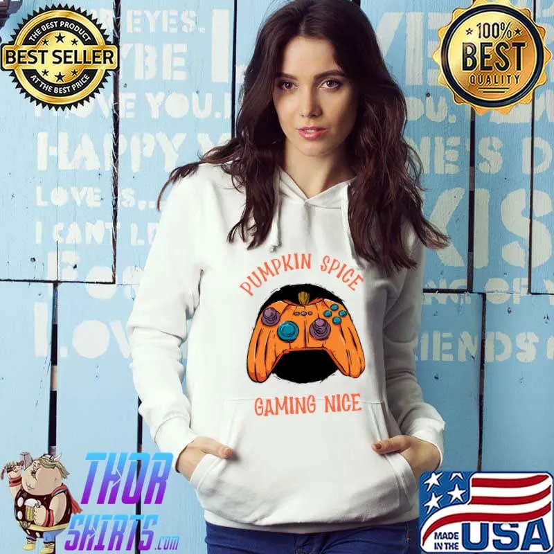 Pumpkin Spice Gaming Nice Video Game Controller T-Shirt Hoodie