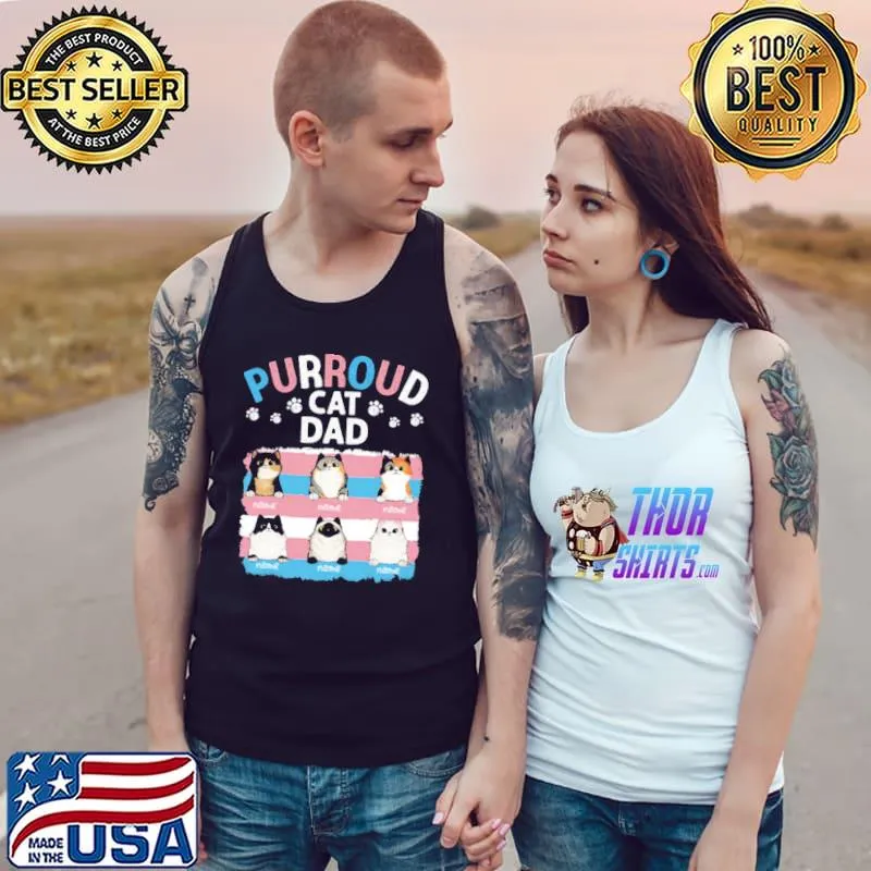 Purroud cat dad name custom cat dad classic s Tank Top