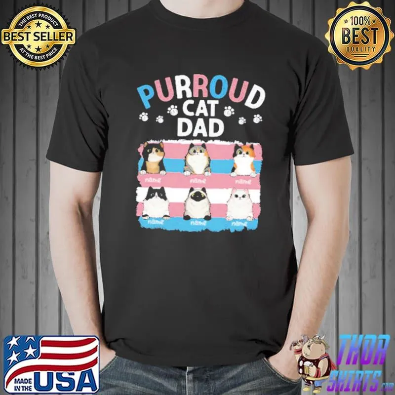 Purroud cat dad name custom cat dad classic shirt