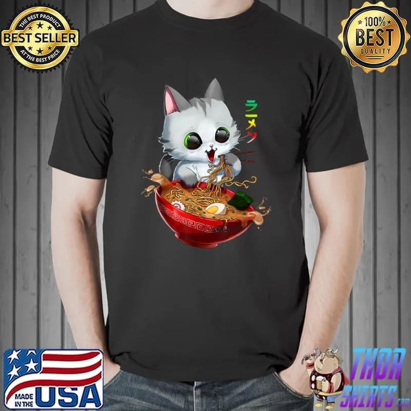 Ramen Cat Neko Anime Kawaii Japanese Merch T-Shirt