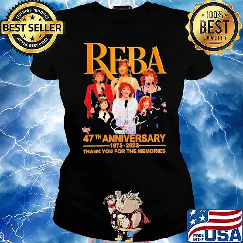 Reba McEntire 47th anniversary thank for memories signature s Ladies tee