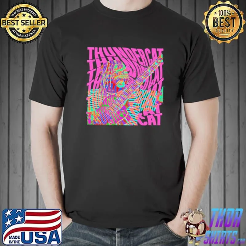 Retro thundercat neon illustration classic shirt