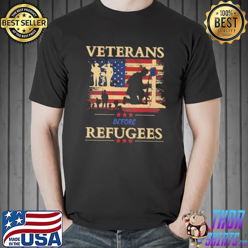 Retro veterans before refugees classic shirt