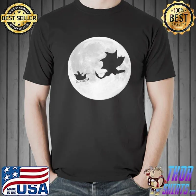 Santa claus dragon rider sleigh ride merry christmas classic shirt