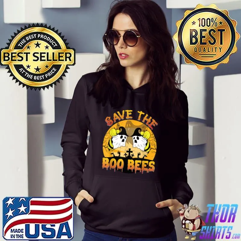 Save The Boo Bees Witch Blood Moon Halloween T-Shirt Hoodie