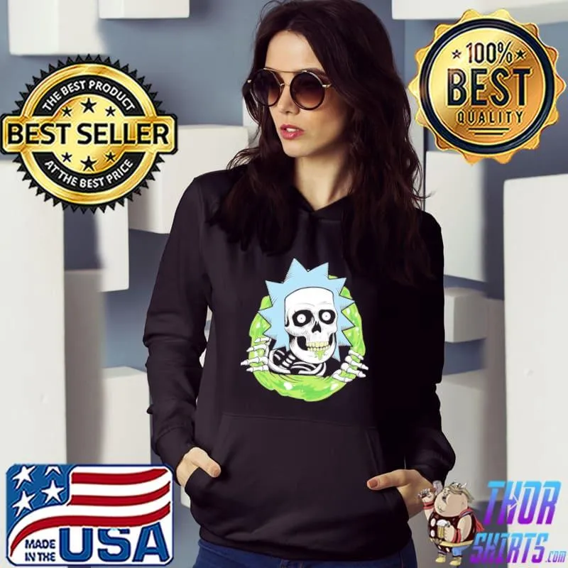 Sience portal rick skeleton halloween rick and morty classic s Hoodie