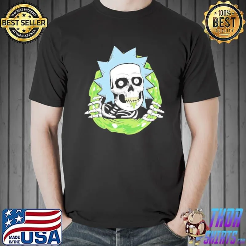 Sience portal rick skeleton halloween rick and morty classic shirt