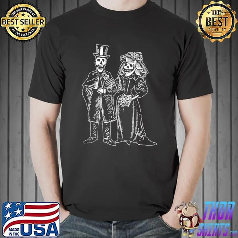 Skeleton wedding happy halloween classic shirt