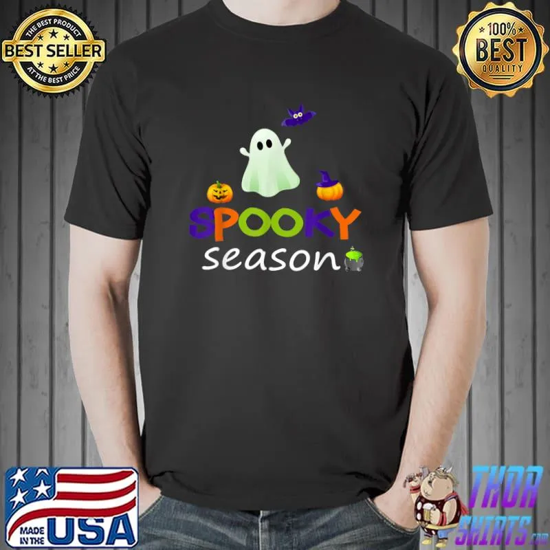 Spooky season groovy ghost spooky pumpkins bat halloween T-Shirt