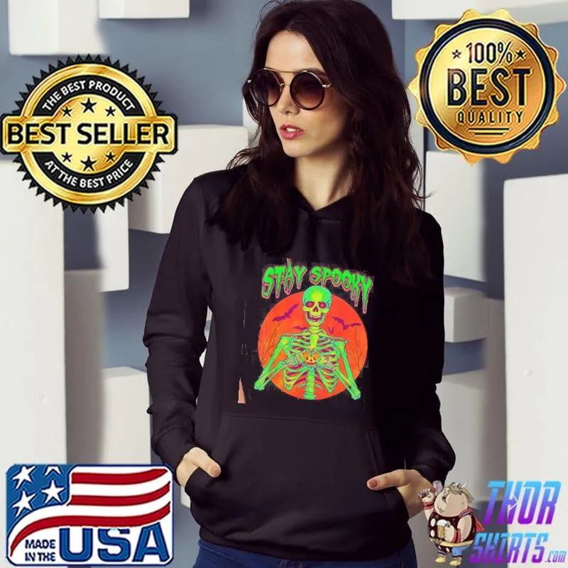 Stay spooky skeleton creepy gothic scary skull trending classic s Hoodie
