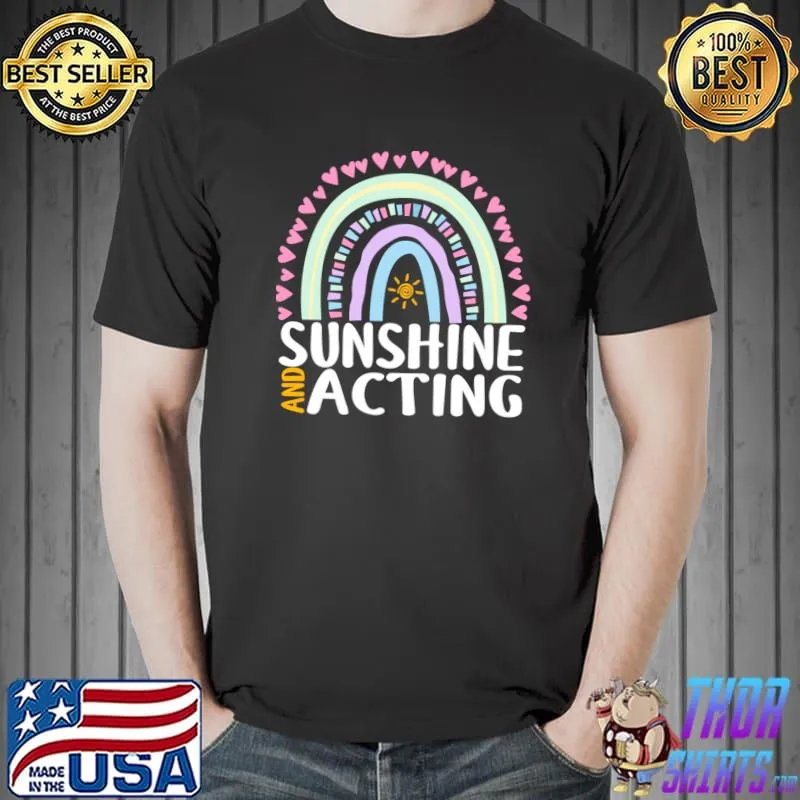 Sunshine And Acting Cute Rainbow Hearts T-Shirt