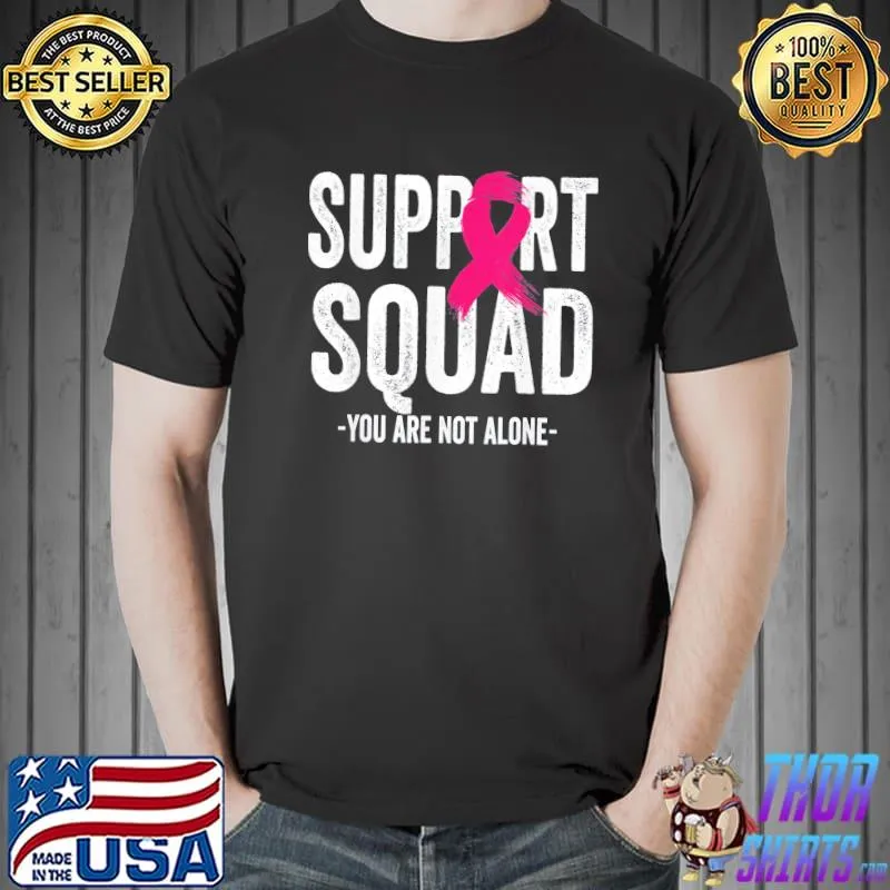 Support squad pink ribbon warrior breast cancer awareness classic shirt