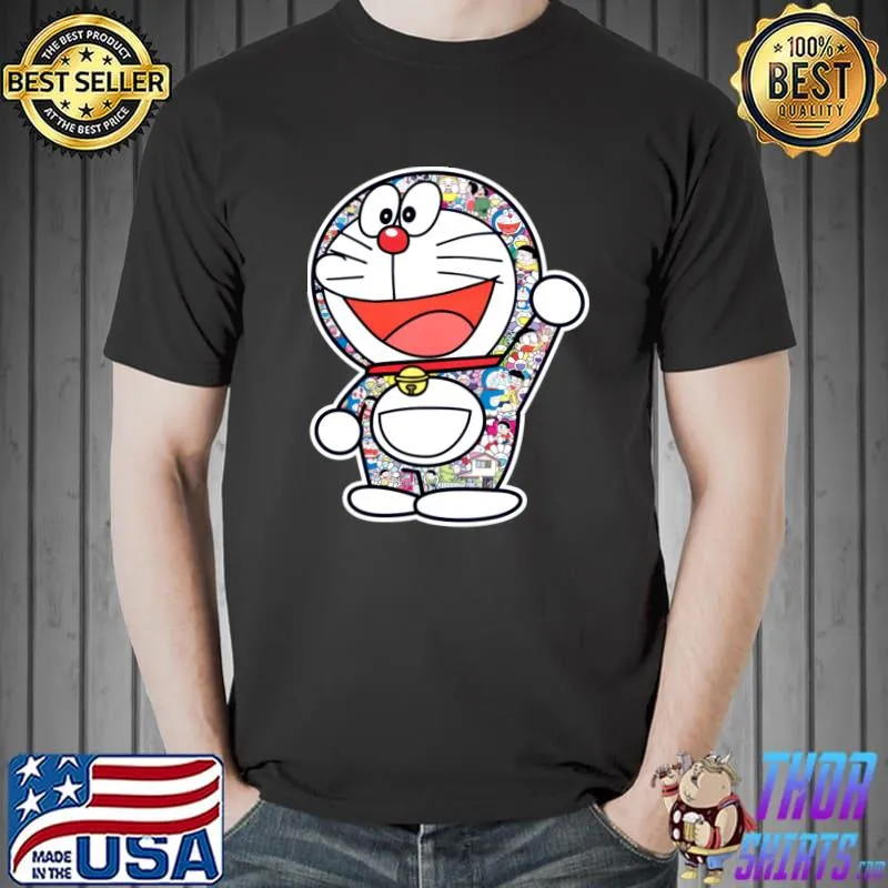 Takashi murakami doraemon in the field of flowers T-Shirt