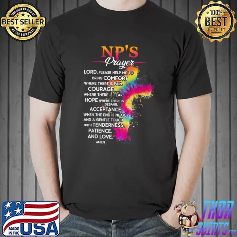 Thankful Nurse Christmas Np'S Prayer Awesome Birthday Tie Die Watercolor T-Shirt