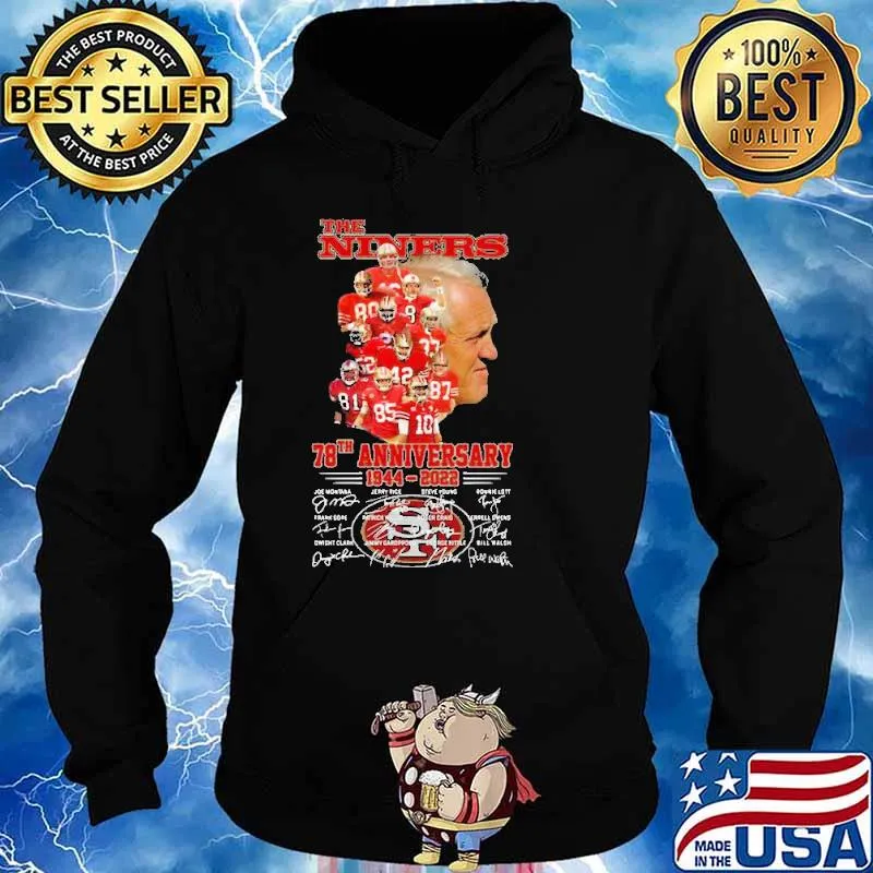 The niners San Francisco 49ers 78th anniversary signatures s Hoodie