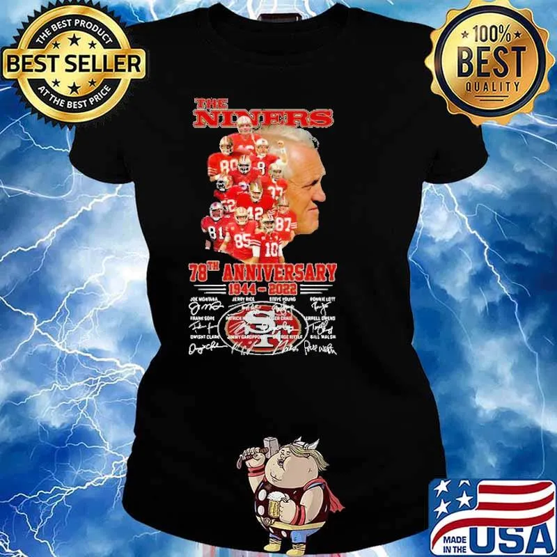 The niners San Francisco 49ers 78th anniversary signatures s Ladies tee