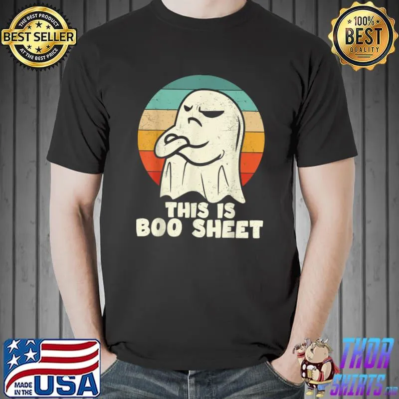 This Is Boo Sheet Ghost Retro Halloween Costume Men Women T-Shirt