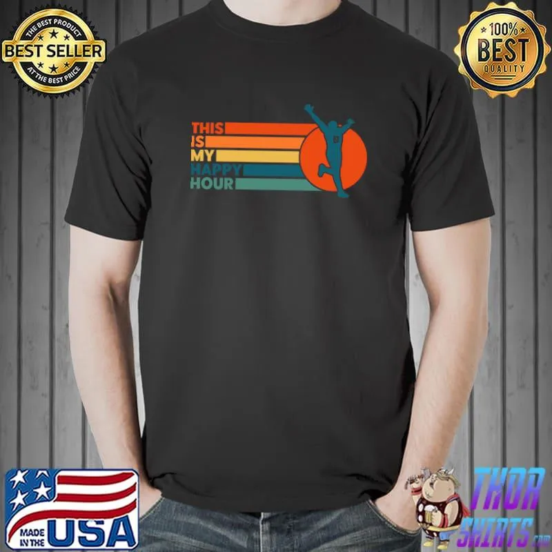 This Is My Happy Hour Running Runner Half Marathon Vintage T-Shirt