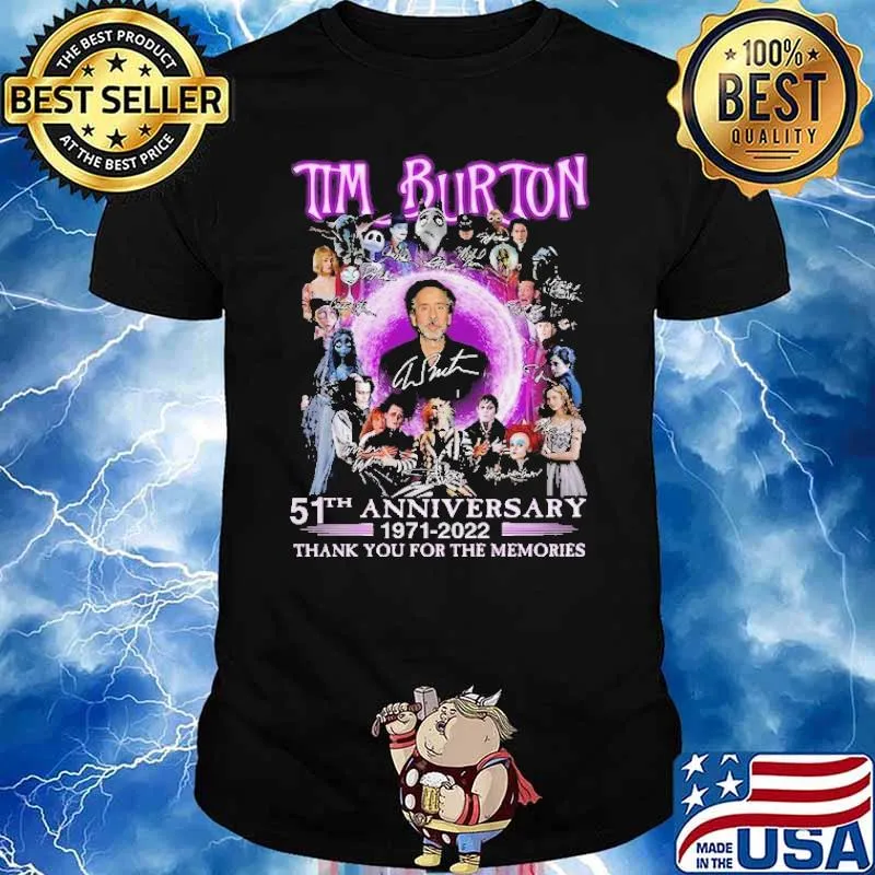 Tim Burton 51th anniversary thank for memories signatures shirt