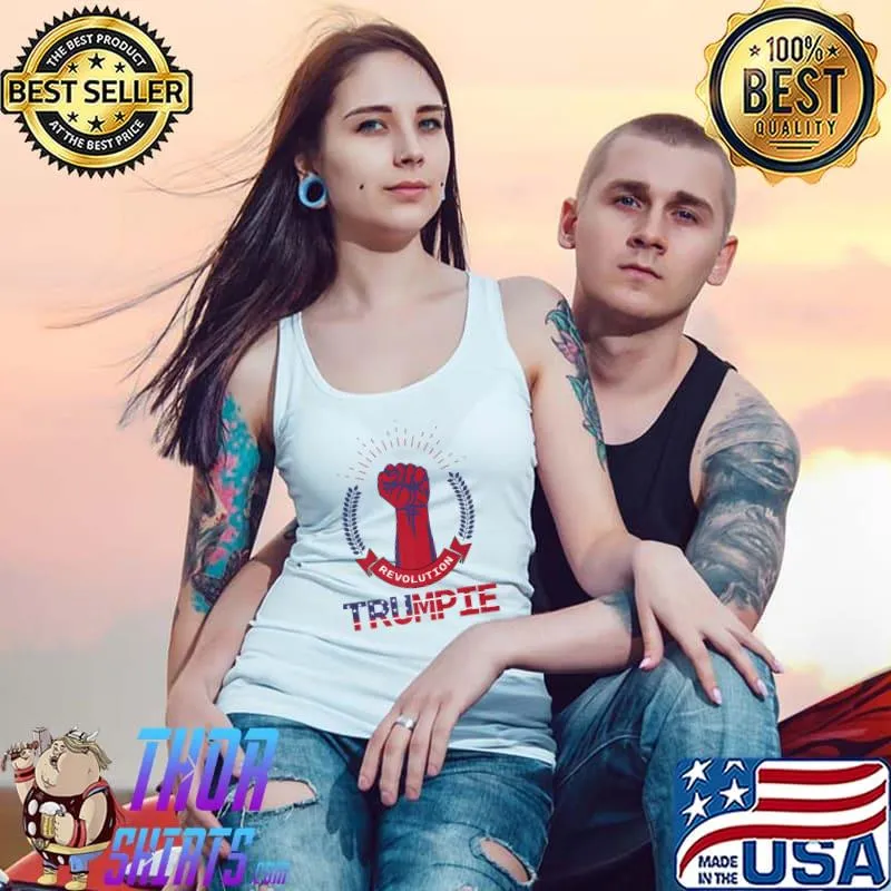 Trumpie Revolution Anti Biden Rally Wear US Flag Trumpie Strong Hand T-Shirt Tank Top