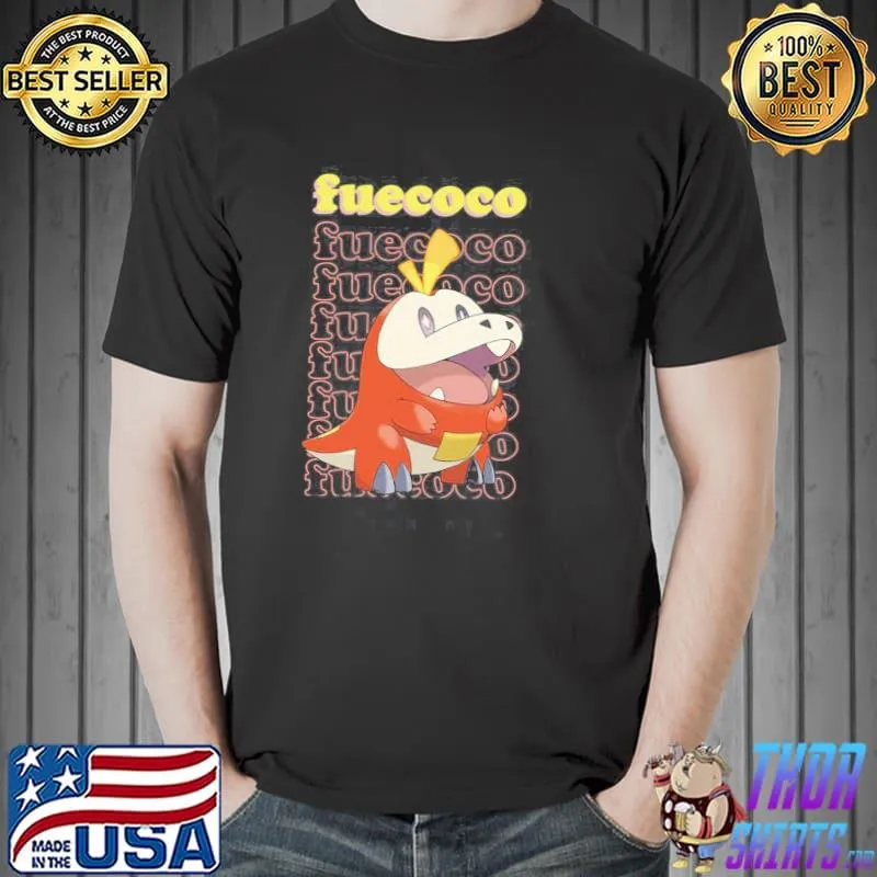 Typography fuecoco Pokemon design classic shirt