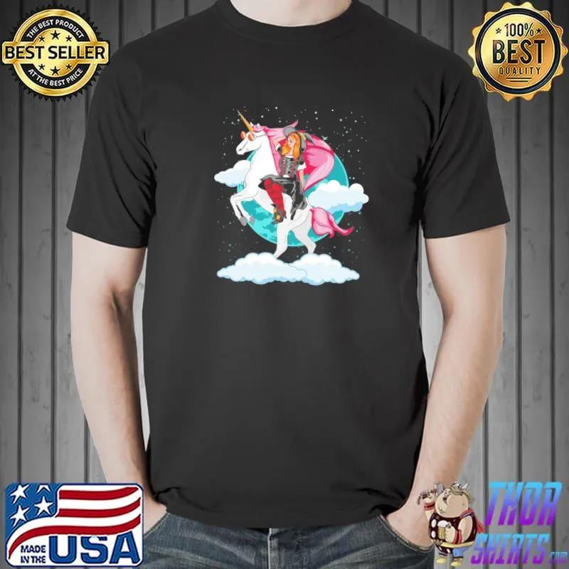 Unicorn witch witch riding unicorn halloween art trending shirt