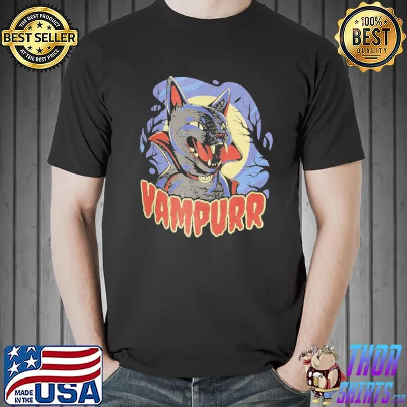 Vampire cat vampurr funny halloween trending shirt