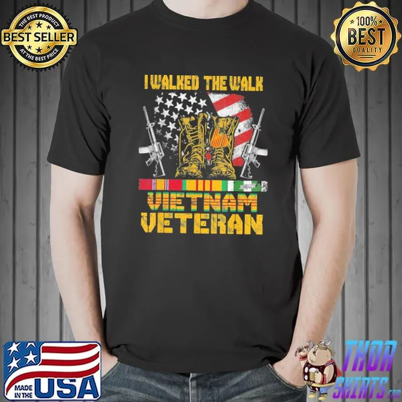 Vietnam veteran Vietnam veteran with us flag with combat boots patriotic shirt